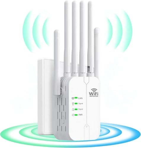 Amplificateur WiFi 6 Antennes - Couverture 11 000 M² Avec Ports LAN Pour Maison Et Bureau