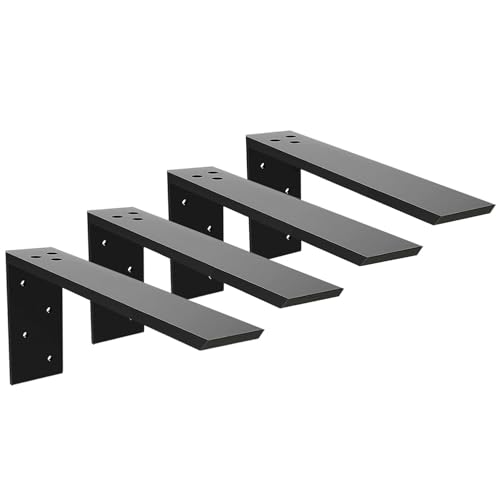 Soporte para encimera, paquete de 4 soportes ocultos resistentes para encimera, 12 x 6 x 2 1/2 pulgadas, soporte en L delantero para encimeras de cuarzo/granito/madera/hormigón/laminadas
