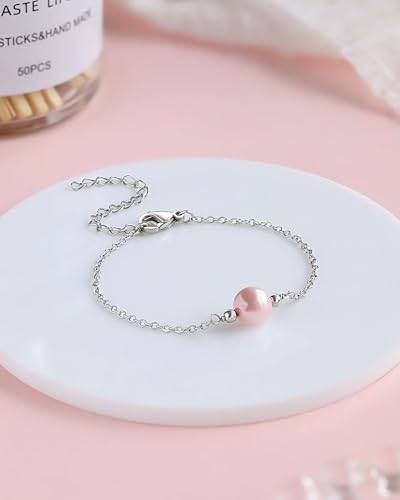 Image of Happy Birthday Gifts for Her, Pearl Bracelet for 10 13 16 Year Old Daughter Granddaughter Niece Women