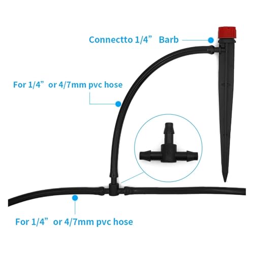 Acoplamientos de manguera en T de 4/7 mm para optimizar el riego automático de jardines y huertos 5