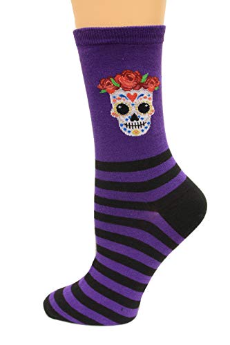 Hot Sox Halloween Themed Crew Socks 1 Pair, Women's Shoe Size 4-10 / Sock size 9-11