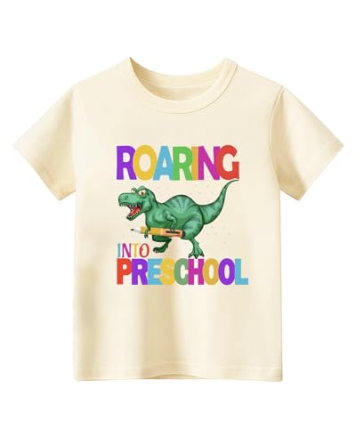 Image of First Day of Preschool Shirt Pre K Shirts for Girls Boys Toddler Kids 1st Day of Kindergarten Gift Cotton Tee 2T-7Y