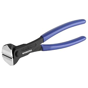 WORKPRO 8 Inch Nail Puller, End Cutting Pliers – Black Finish Chrome Vanadium Steel, High Leverage End Cutting Nipper, Carpenters Pincers, End Snips for Pulling Nails or Cutting Wires