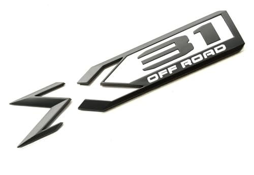 Image of Pair Set Sierra 1500 X31 Off Road Emblems 3D Rear Bodyside Truck Bed Decal Badge Nameplate Replacement for 2019-2022 Sierra 84682662 (Black White)