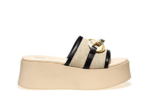 FRAU 88F4 SANDALO IN PELLE e TESSUTO CON