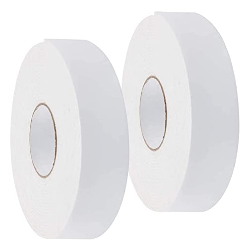 Image of Double Sided Foam Tape 2.36In x 33FT 2 Pack, Mounting Tape Heavy Duty, Strong Adhesive Weatherproof Seal Strips for DIY Craft Picture Poster, Car & Gap Filling Mountings, Home Office Decor (White)