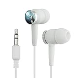 GRAPHICS & MORE Howling Wolf Moon Snow Novelty in-Ear Earbud Headphones - White