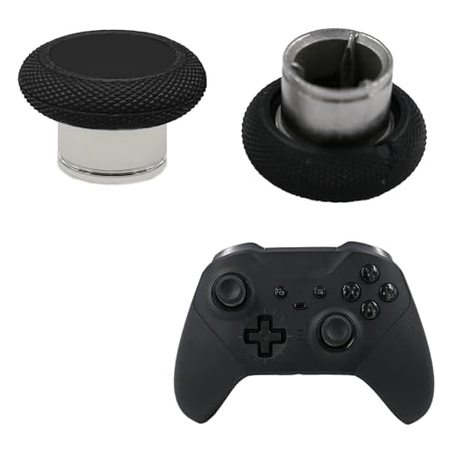 2 Piezas de Recambio Metal Short Thumbsticks-para Xbox Elite Series 2 Controllers,Joysticks analógicos magnéticos cóncavos Cortos para Xbox Elite Series 2 Core Standard Height Thumbsticks (Negro)