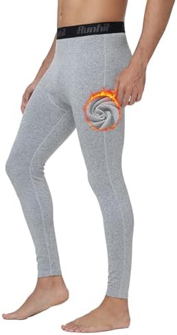 Runhit Thermounterhose Herren Lang, Thermo Lange Unterhosen Fleece Leggings Winter Thermounterwäsche Skiunterwäsche Männer Funktionsunterwäsche Thermohose Extra Warme Unterwäsche H