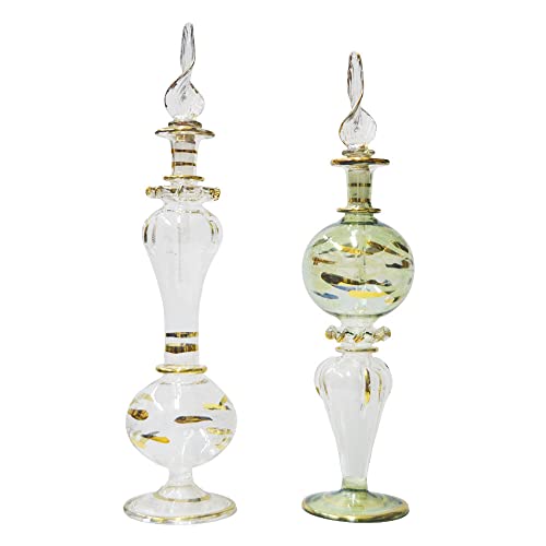 Lote 2 Esencieros perfumeros Botes de Cristal egipcios Hechos a...