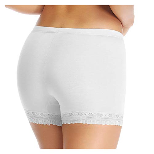 QSN STUFF Woman/Ladies Cotton Silk Yoga Shorts (White-White, X-Large, Set of 2) 1