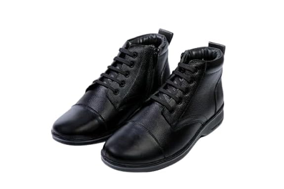 Men's Leather Ankle Boots, Lace-up, Brown, Cap Toe Design, Casual Dress Shoes-image-13