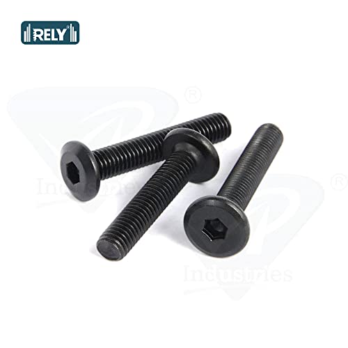 Image of Rely⇒VP INDUSTRIES (Pcs-25) M6x45mm Black JCB Allen Head Furniture Screw Fastener Bolts | Furniture Bolt Crib Bunk Bed Furniture Cot, Barrel Bolt | Allen JCB Screw High Tensile Alloy Steel 10.9 Grad