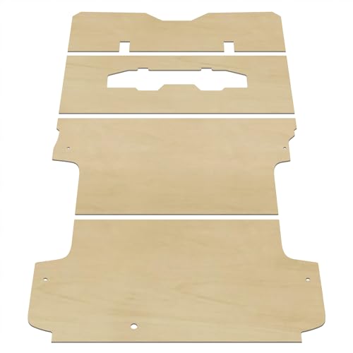 プロダックス 【 200系 ハイエース スーパーGL ワイド幅 対応 フロアパネル L 】 荷台 床張りキット フロアマット 床板 パーツ内装 ラゲッジマット カスタム 車中泊 グッズ (ステップ形状カット無×セカンドシート取付穴加工有, 無塗装, パワー