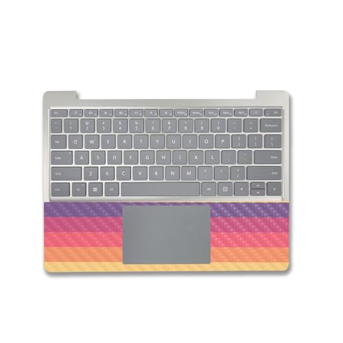 Image of MightySkins Carbon Fiber Skin Compatible with Microsoft Surface Laptop Go 3 (2023) Full Wrap Kit - Mellow Stripes | Protective Durable Textured Carbon Fiber Finish | Made in The USA