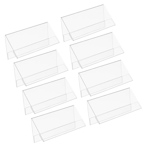 Unomor 8pcs Clear Acrylic Name Plate Display Stands for Office Conference Weddings Double Sided Table Signs for Guest Seating and Identity Display