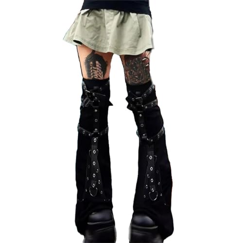 Gothic Leg Warmers for Women Punk Long Y2k Grunge Emo Rave Harajuku
