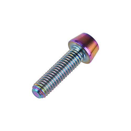 Image of Titanium Ti Bolt M5x9 16 18 20 25 30 35 40 45 50 55 60mm Tapered Head Screws Pack of 4 (M5x18mm, Ranibow)
