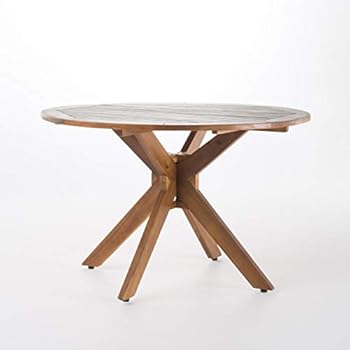 Alternative view of Christopher Knight Home Stamford Outdoor Acacia Wood Round Dining Table, Teak Finish