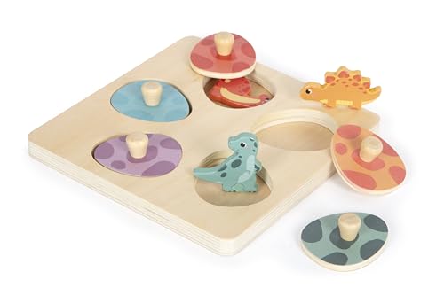 small foot Setzpuzzle und Memo „Dino“ aus FSC 100%-zertifiziertem Holz, Memo...