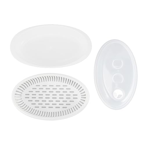 Fdit de Pescado Al para Microondas, de Pescado de PP de Conducción Rápida de Calor con Cubierta para Cocina, Diseñado para Hornos Microondas