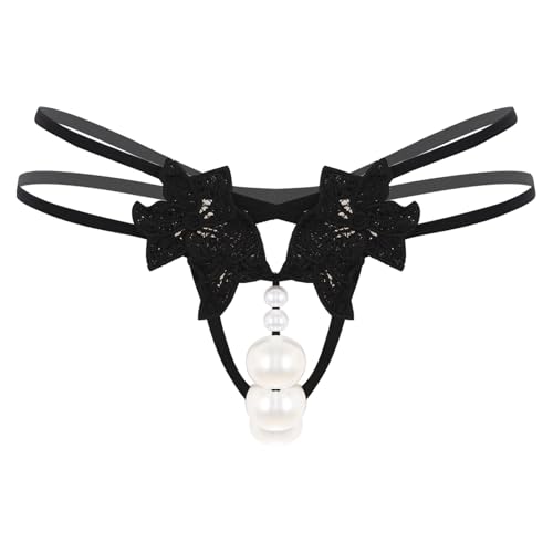 RUNQHUI Mini String Femme Ficelle Sexy String Ouvert Slip Dentelle Lingerie Sous-vêtement M-XL Type A M