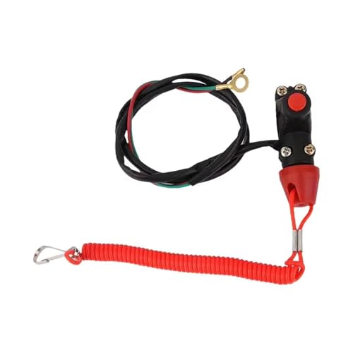 Bouton d'arrêt d'urgence de moteur pour moto interrupteur guidon avec cordon d'attache