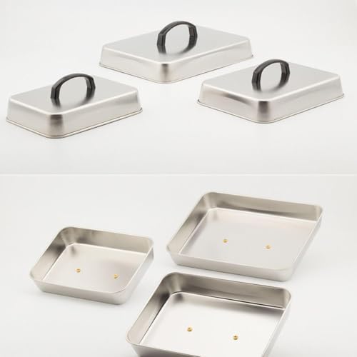 Tapa para plancha y campana de hilvanado rectangular con asa aislante para barbacoa y cocina 8