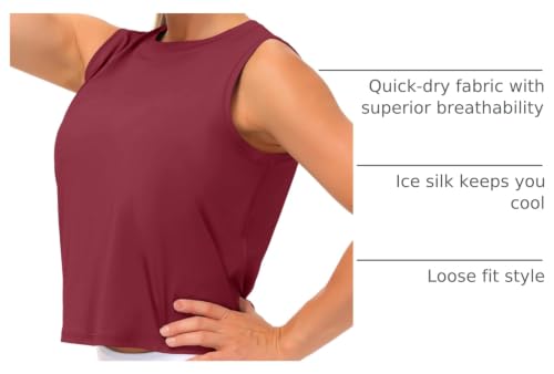 Image of THE GYM PEOPLE Women's Workout Tops in Ice Silk Quick Dry Sleeveless
