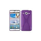 Cadorabo Hülle kompatibel mit LG Optimus G PRO Schutzhülle TPU Silikon Hülle X-Line Design Slim Kratzfest Weiche Gummi mit R&umschutz Hülle Hülle für LG Optimus G PRO in Lila