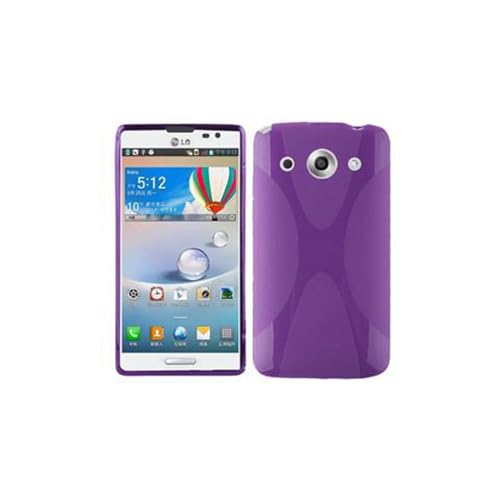 Cadorabo Hülle kompatibel mit LG Optimus G PRO Schutzhülle TPU Silikon Hülle X-Line Design Slim Kratzfest Weiche Gummi mit R&umschutz Hülle Hülle für LG Optimus G PRO in Lila