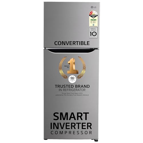 Image of LG 240 L 2 Star Frost-Free Smart Inverter Double Door Refrigerator Appliance (2023 Model, GL-S292SPZY, Shiny Steel, Convertible)