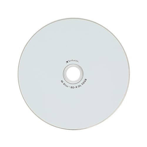 Image of Verbatim M DISC BD-R DL 50GB 6X Lifetime Archival White Inkjet Hub Printable Blank Blu-Ray Recordable Media- 10pk Spindle