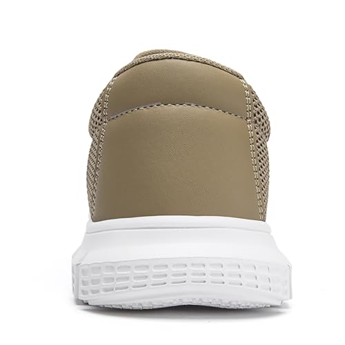 Mens Slip on Loafers Boat Shoes Non Slip Walking Shoes Running Fashion Sneakers for Men Comfort Lightweight Breathable Casual Office Shoes Brown 83