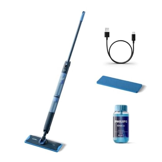 Philips OneUp 5000 Series Elektrische Dweil - 2X Schonere Vloeren², 2X Sneller Dweilen, Draadloos met 360° draaiend scharnier, Wasbare herbruikbare dweildoeken, Langdurige Batterij (XV5113/01)