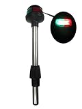 Pactrade Marine LED Green Red Navigation Bow Light 12' SS304 Pole Collar Plug In