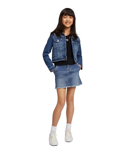 Calvin Klein girls Basic Jean Jacket, Stretch Denim With Button Closure, Casual Style3