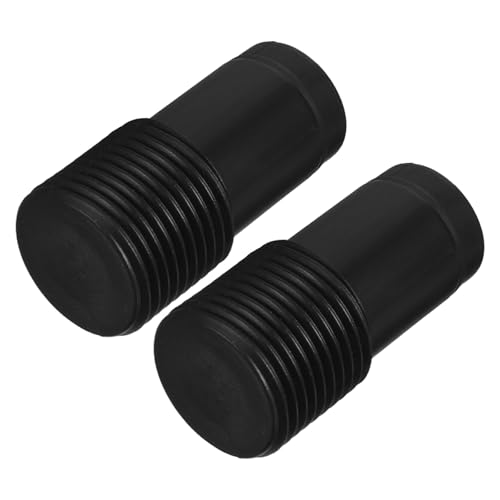 HONMEET Kit de Reparación de Punta Roscada Francesa 22mm para Varillas Metálicas y Telescópicas, 2 Piezas Negras de Plástico Duradero, Adaptador Reutilizable para Trapeadores y Escobas,