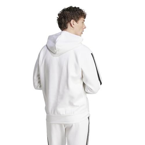 Image of adidas Mens Essentials Three Stripes Fleece Hoodie Athletic Outerwear Casual - Green