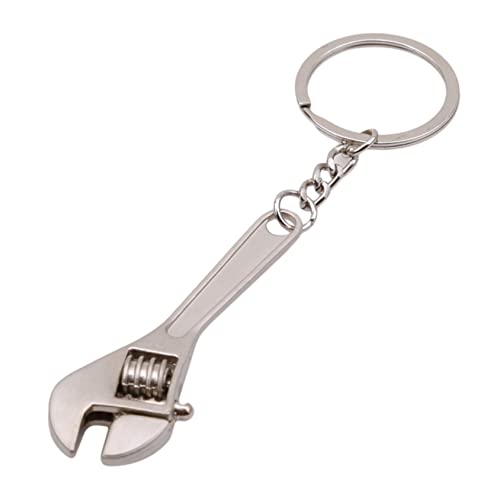 ZHANGXD Damen Herren Kreativ Verstellbarer Mini Schraubenschlüssel Schlüsselanhänger Anhänger Metall Spanner Schlüsselanhänger(Silber) Cover