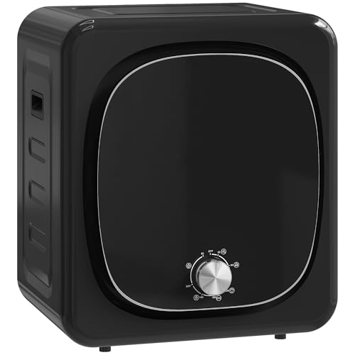 HOMCOM Sèche linge à évacuation compact sèche-linge électrique 800 W 2,5 Kg avec 5 modes de séchage, cuve en acier inoxydable, charge frontale, pour...