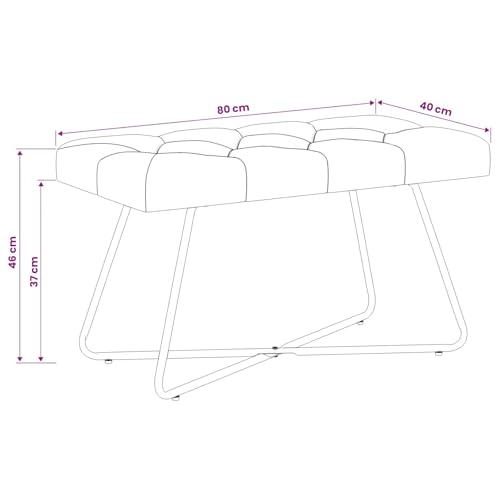 Banco moderno rosa capitoné con patas de metal para pie de cama 4
