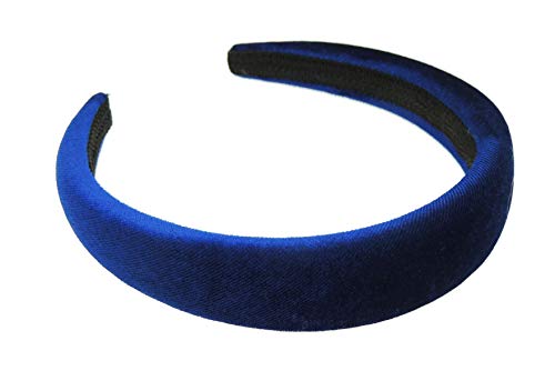 Damen Mädchen Luxus Abend breit gepolsterte Samt Stirnband Alice Band (Royal Flat)
