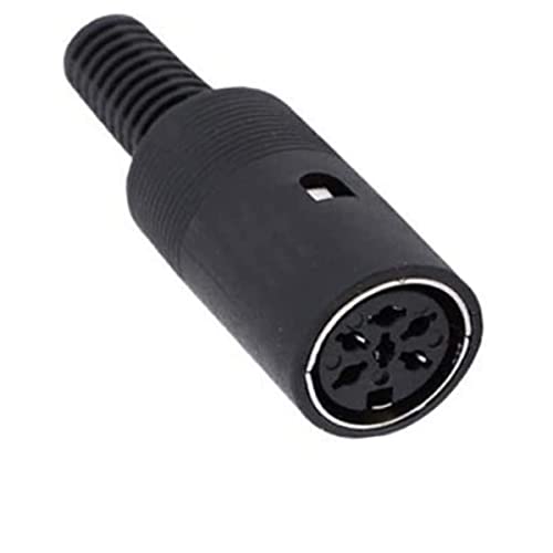 Adaptador DIN 6 pines macho y hembra plástico negro - 3 sets miniatura 4