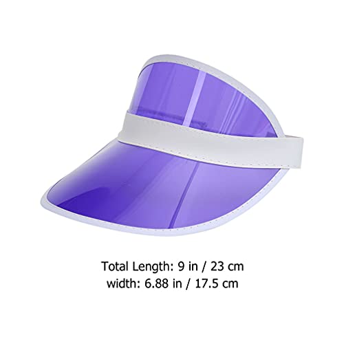 TOYANDONA 5Pcs Sunvisors Chapéu Vazio Chapéu de Praia Viseira Caps Proteção UV Transparente Grande L