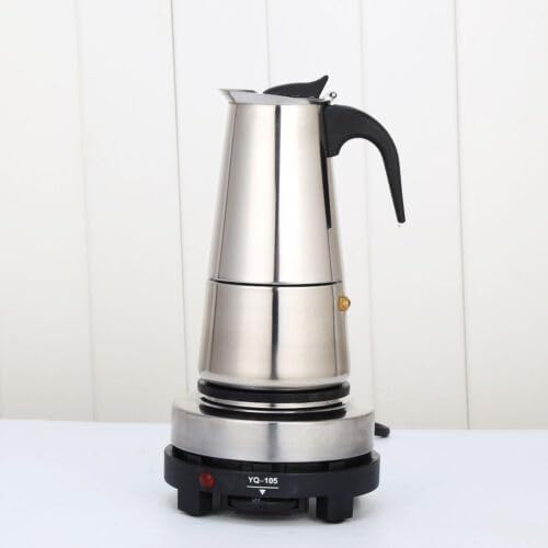 AOOCHU Cafetera de acero inoxidable con estufa eléctrica, percolador Expresso, fácil de limpiar, cocina italiana de inducción, cafetería portátil de
