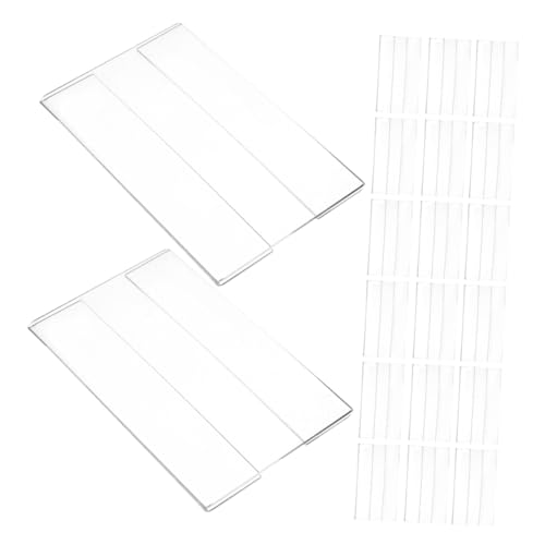 SHINEOFI 20piezas Precio Fijo Soporte de Acrílico Transparente para Estanterías de Supermercado Tienda Uso Puestos de Mercado Portaetiquetas de Acrílico para Estanterías
