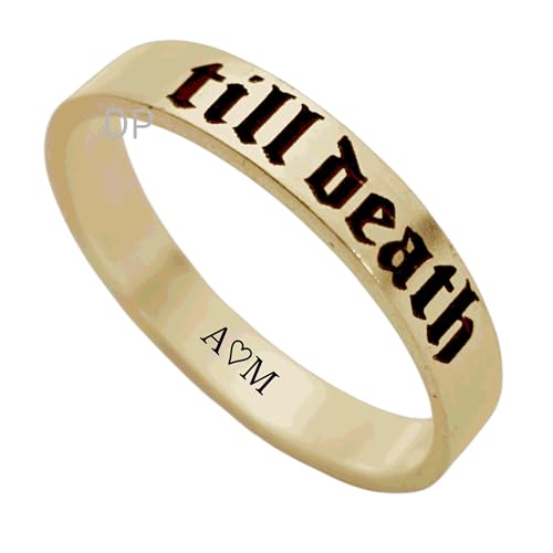 Custom Engraved " Till Death " Ring for Women & Men – 3mm, 4mm, 6mm Band – Personalized Wedding Band, Promise Ring, Couples Ring – Custom Text Gift for Anniversary, Valentine’s Day4