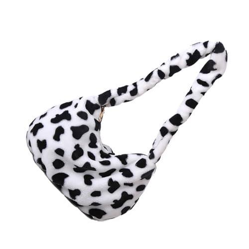 DOITOOL Bolso de Hombro Color Aleatorio Estampado de para Mujer de Felpa Bolsa Portátil y Cómoda Adecuado para Invierno y Uso Diario