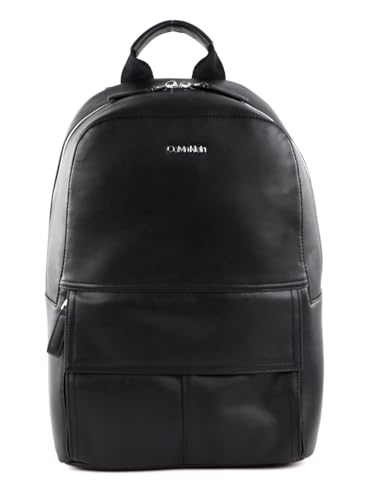 Sac à dos Calvin Klein Utility Napa noir en similicuir à rabat